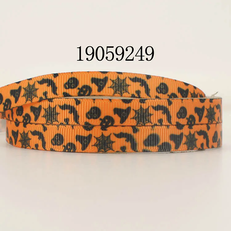 

New 3/8" 9 mm Halloween pattern ribbon print grosgrain ribbon 19059151