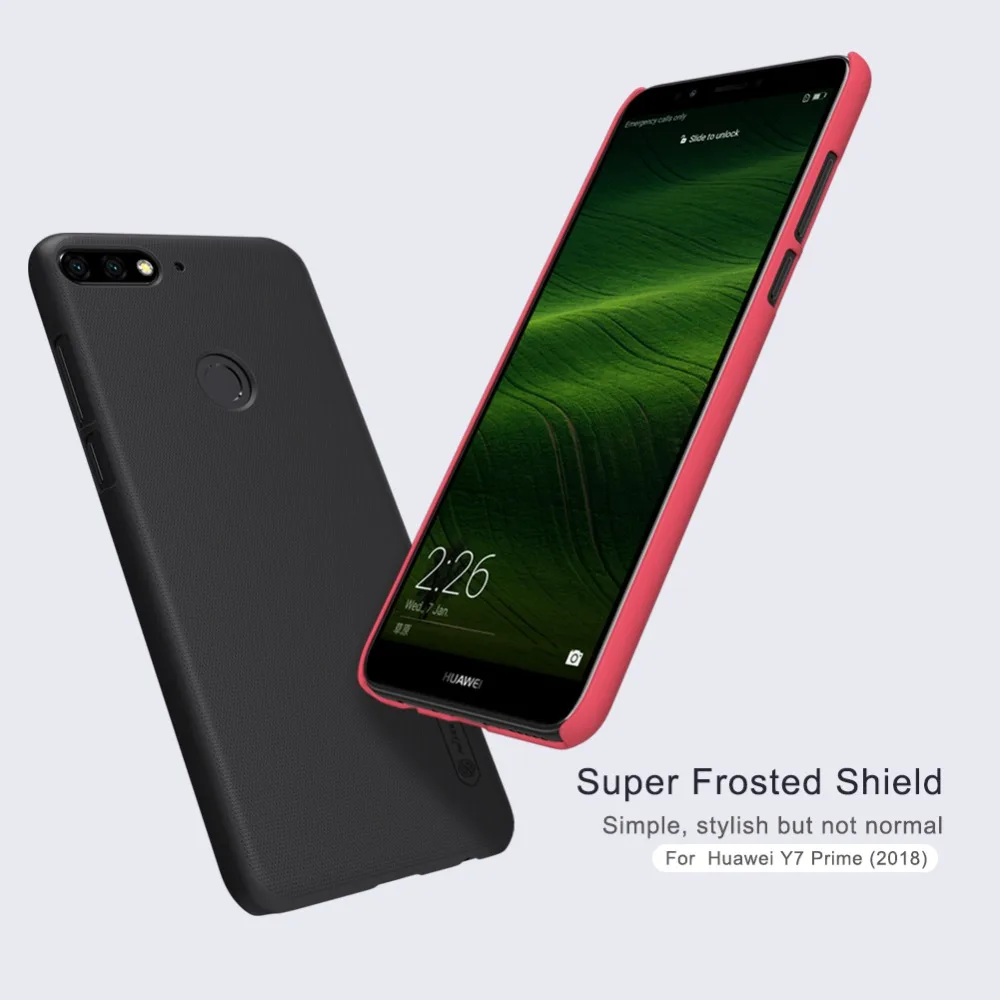 10 шт./лот оптовая продажа Nillkin Супер Матовый Защитный чехол Huawei Y7 prime 2018 жесткая