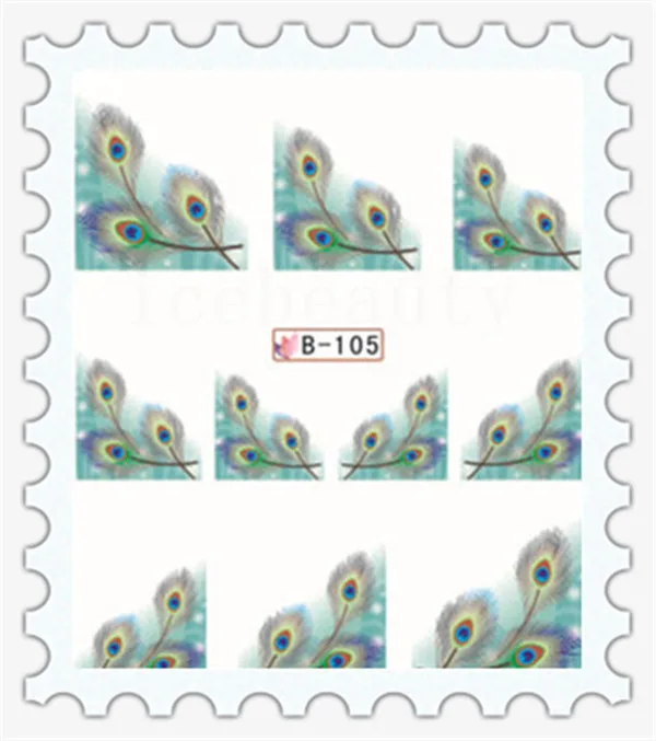 2014 HOT Fashion Nail Wrap Water Transfer Art Sticker Peacock feathers French Style 1 Large Sheet (11 DESIGNS IN 1) | Красота и