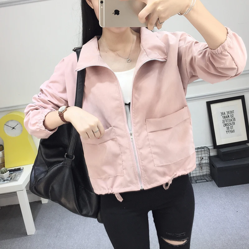 Women Jacket Basic Coat Spring Summer Newest Fashion Female Casual Long Sleeve Loose Solid Short Thin Jacket Outerwear Coat