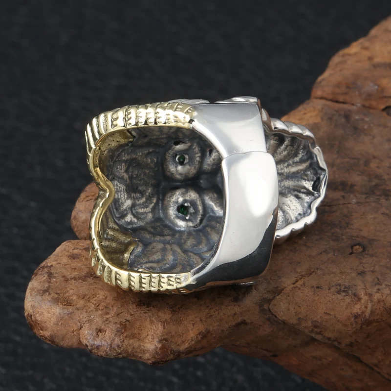 Capricorn Pan Ring faun 100% реальная фотография серебряные ювелирные изделия мужские