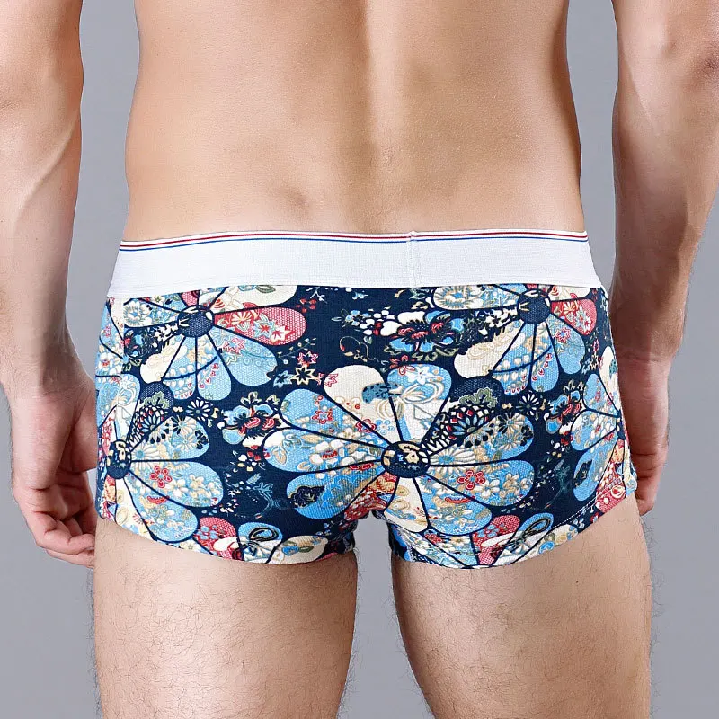 Зимние для мужчин теплые U выпуклые эластичные трусы шортики с заниженной талией