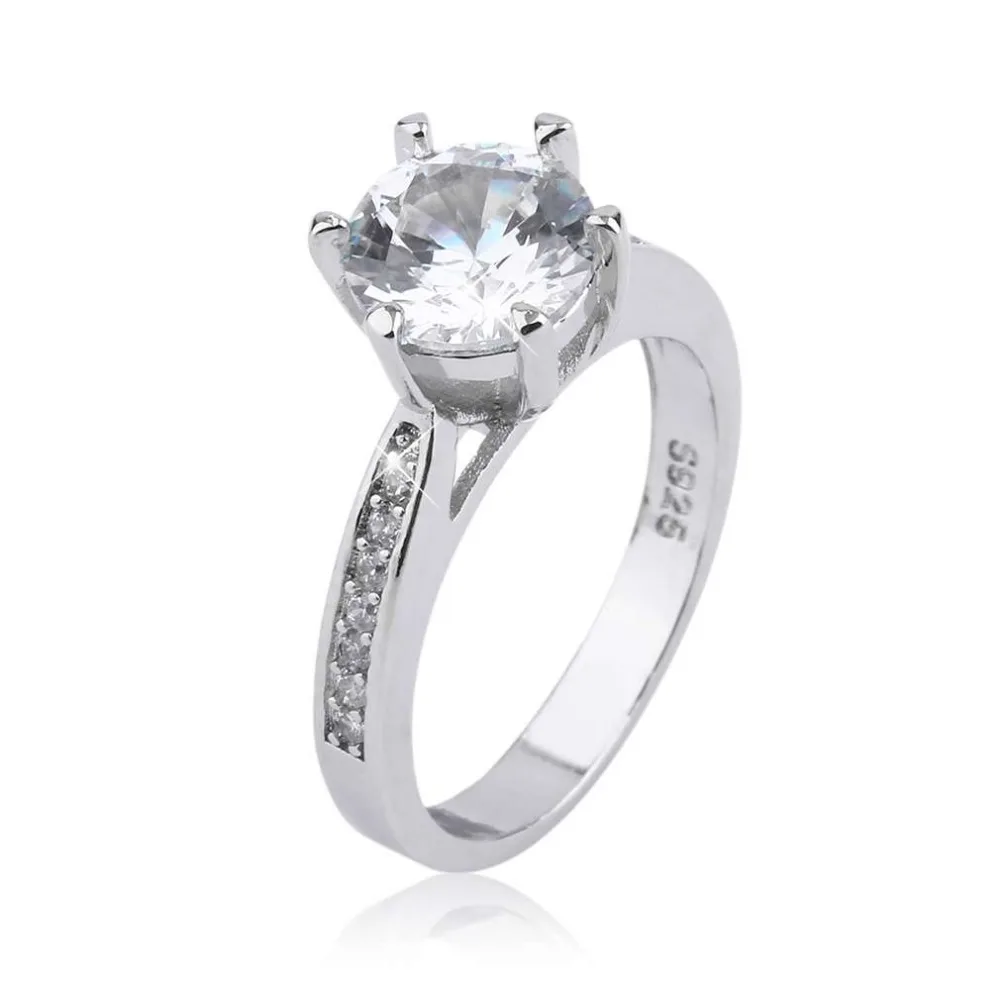 Кольцо с цирконием в виде восьми сердец Серебряное ювелирное изделие для