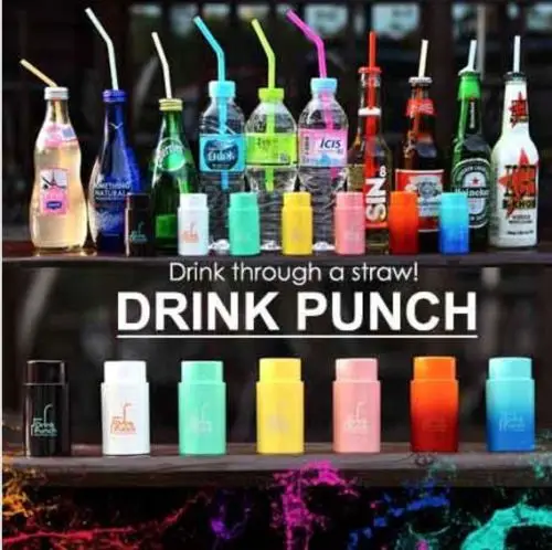 Cap Hole Maker / Juice Beverage Lid Straws