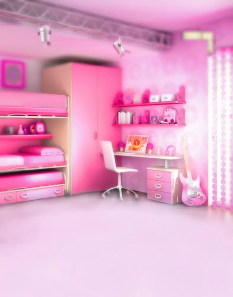 

Pink Bedroom for Girl Photography Backdrops Photo Props Studio Background 5x7ft