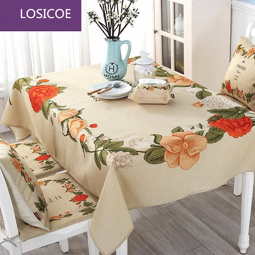 Элегантный бежевый цветочный обеденный стол тканевая подушка для столов и