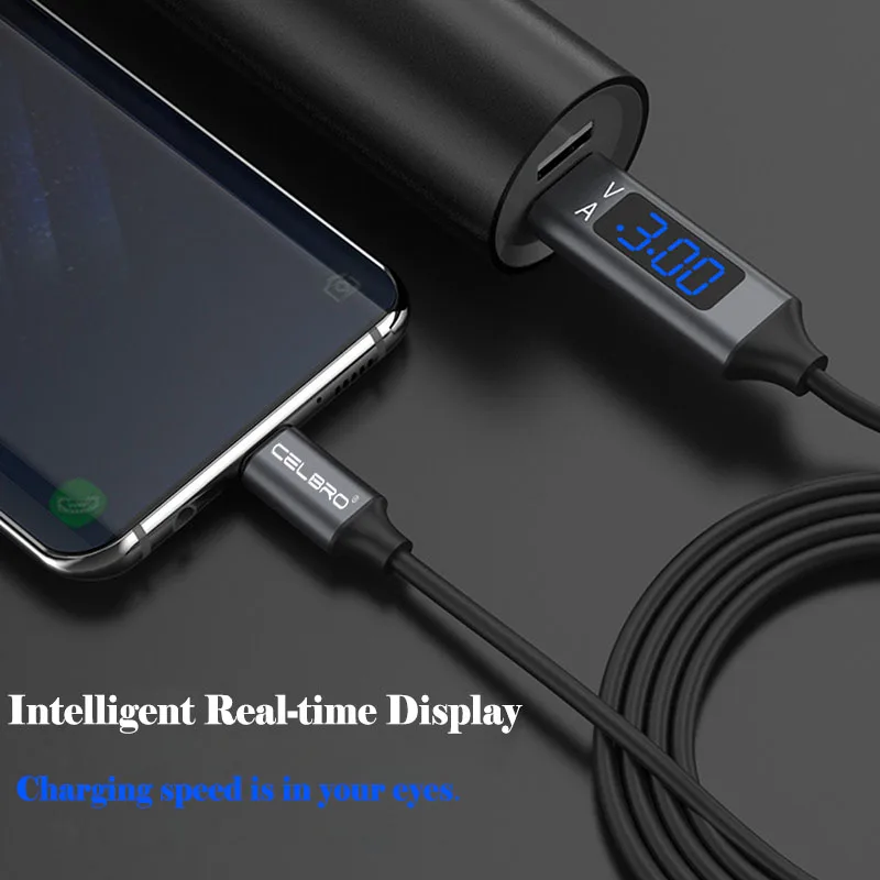 СВЕТОДИОДНЫЙ цифровой дисплей Usb Type C кабель быстрой зарядки 3 0 быстрое зарядное