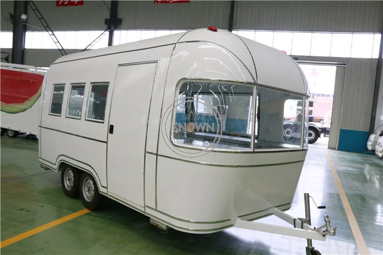 Мобильный киоск для продажи еды белого цвета торговый горячих собак пузырьковый