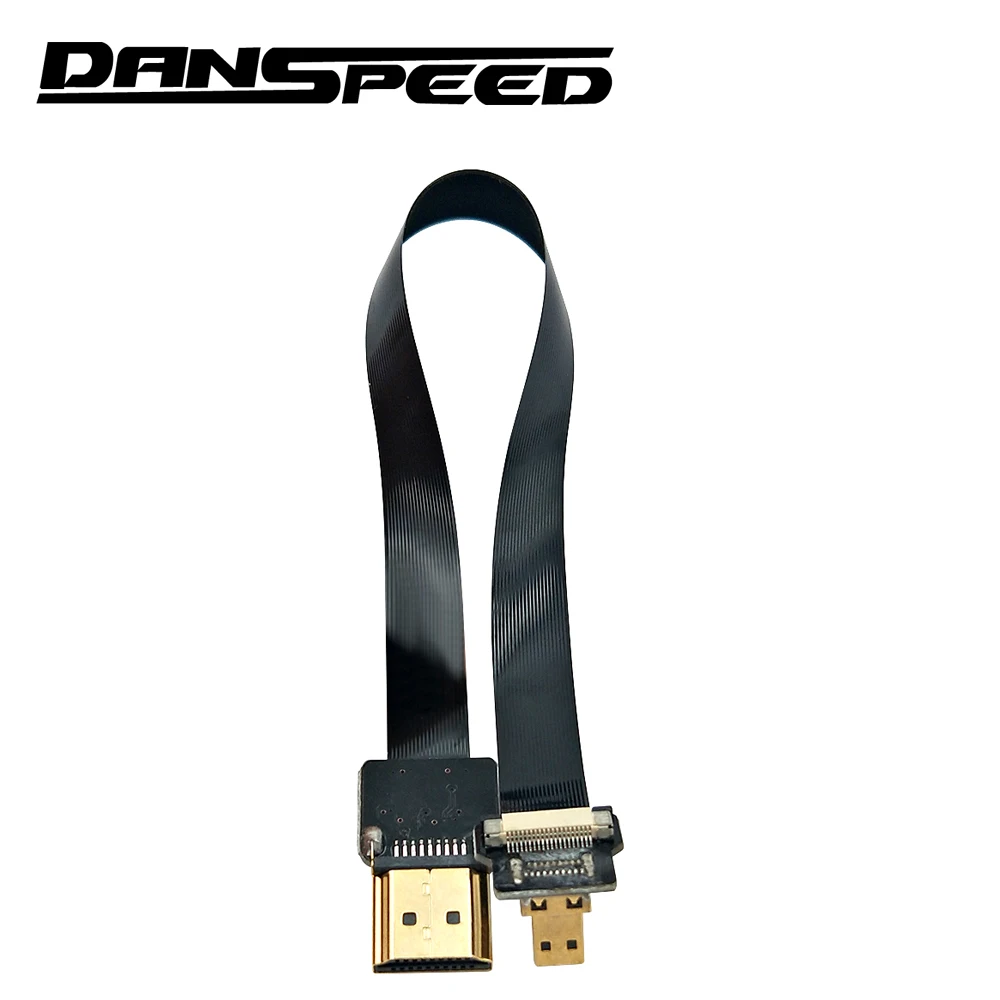 Danspeed новый FPV HDMI type A Male to микро вниз под углом 90 градусов Мужской плоский кабель