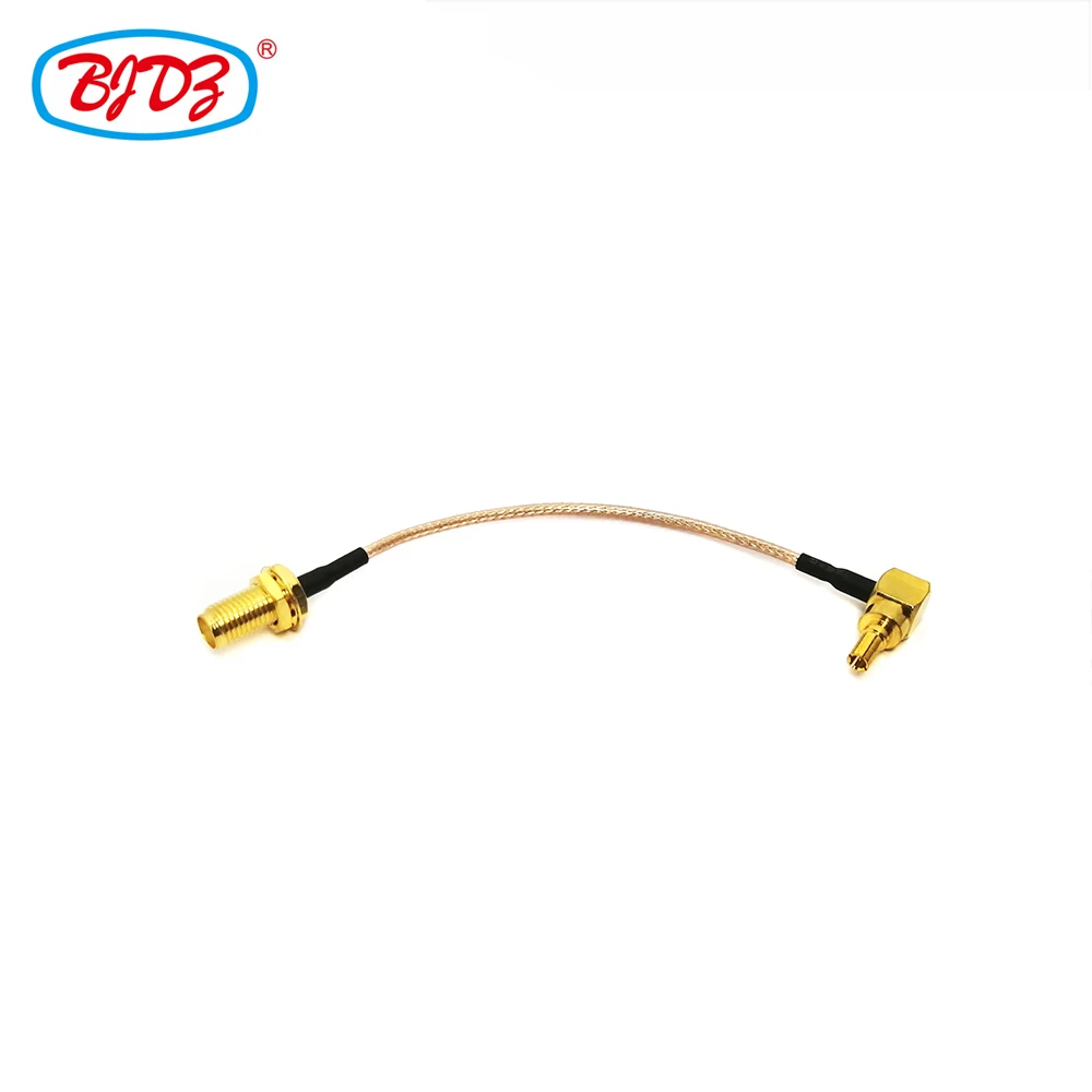 

Free Shipping 5 pieces 10cm SMA Female/JAck Bulkhead to CRC9 Male/Plug Right Angle/Elbow RG178 Pigtail Jumper Cable Assembly