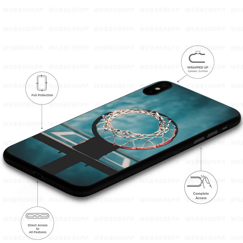 WEBBEDEPP Basketball Art Soft Silicone Case for iPhone 11 Pro Xr Xs Max X or 10 8 7 6 6S Plus 5 5S SE |