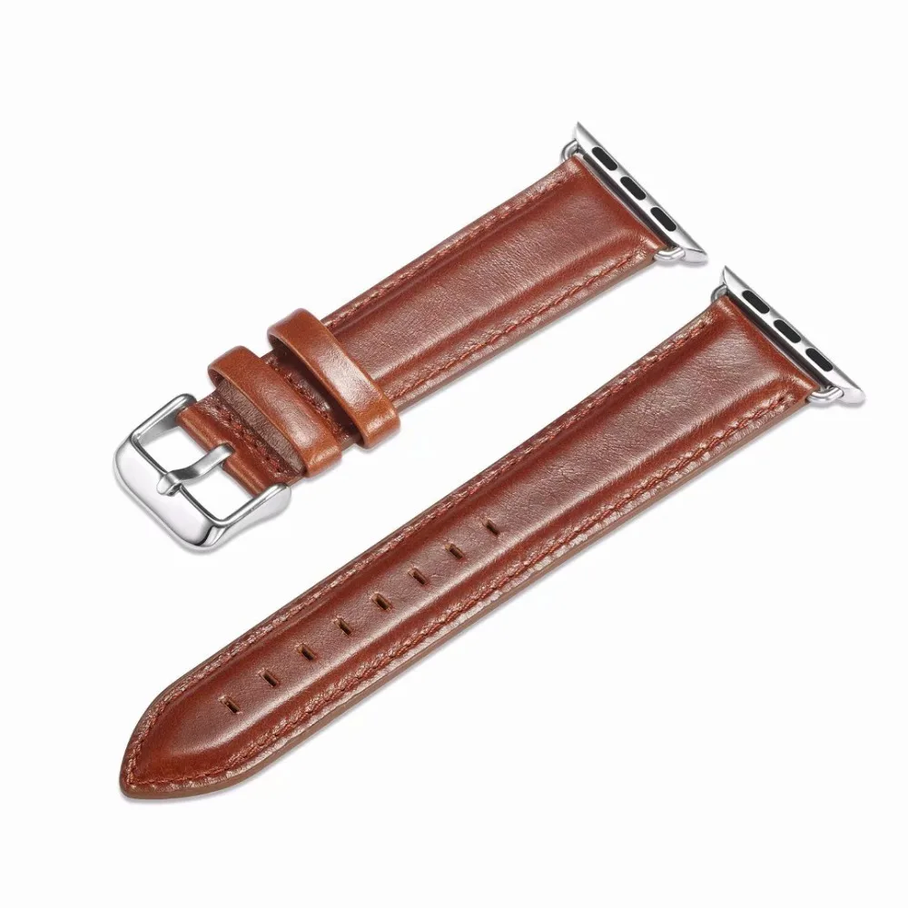Высококачественный ремешок из натуральной кожи петлевой для iwatch для Apple Watch Band series 4 3 2 1 ремень 42 мм 38 мм 40 мм 44 мм серия 5