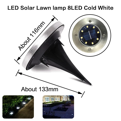 Solar Rechargeable LED Solar light Bulb Outdoor Garden lamp PIR Motion Sensor Night Security Wall light Waterproof IP65 white - Испускаемый цвет: 8LED Lawn lamp