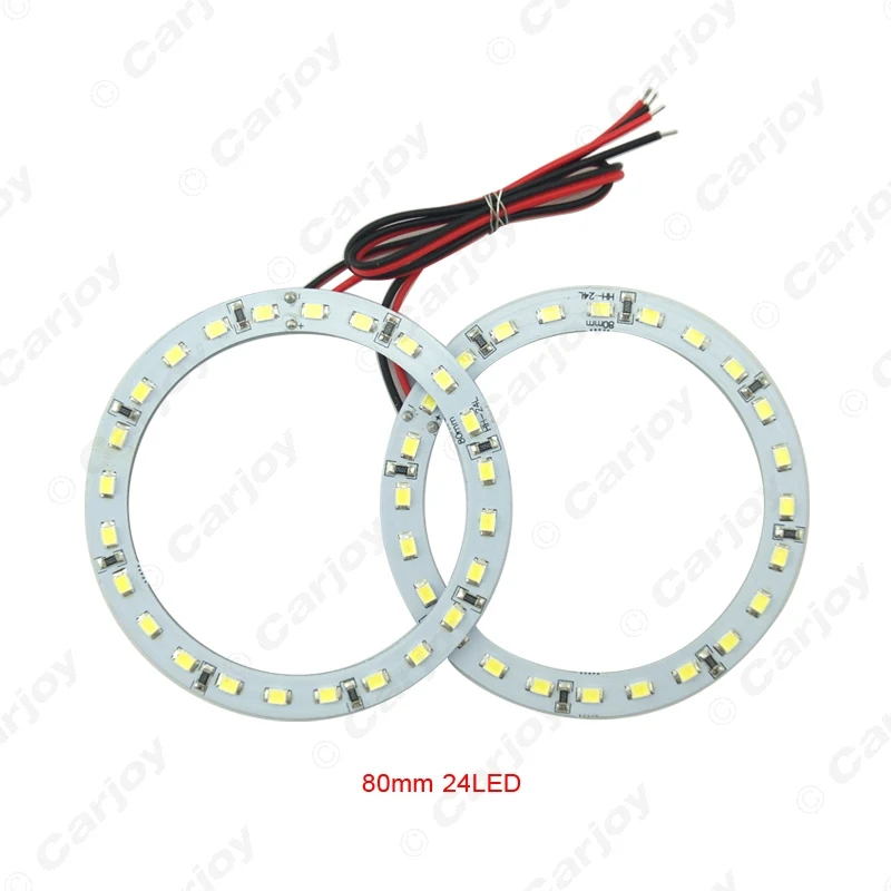 LEEWA 10 шт. 80 мм автомобильные ангельские глазки 1210/3528 24SMD светодиодные фары гало