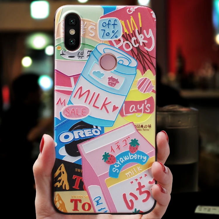 Japanese cartoon vending machine delicious snack Emboss Case For Xiaomi Redmi note 5 case 6 Pro FOR MI A2 Lite A1 6X 5X |