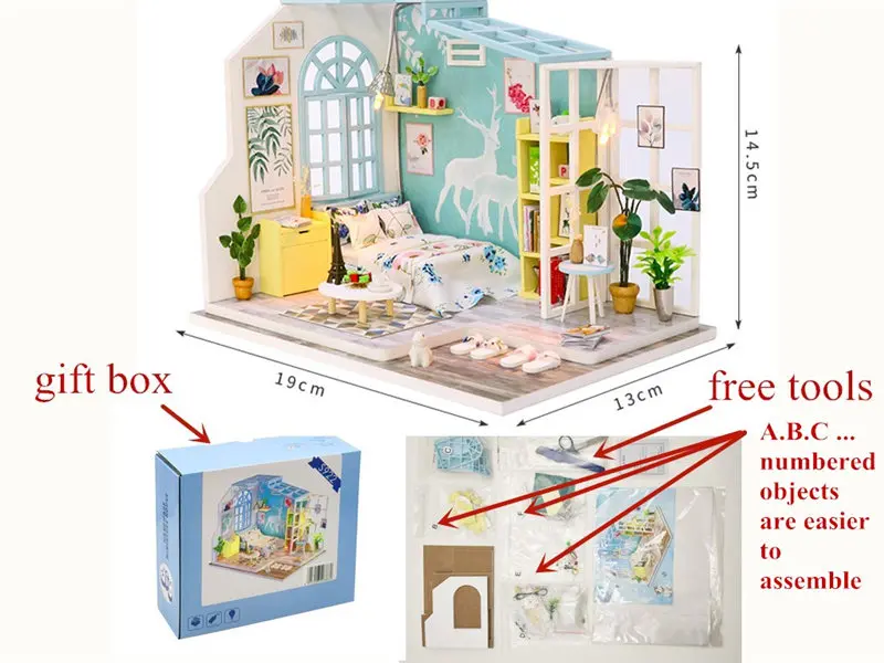 Рождественские детские деревянные кукольные домики diy Миниатюрный Мини