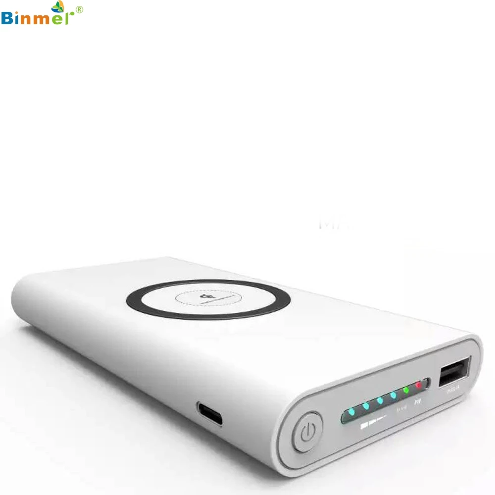 Binmer портативное Внешнее USB мобильное зарядное устройство 10000 мАч и беспроводное зарядное устройство 2 в 1 подходит для путешествий и прочный для Iphone X