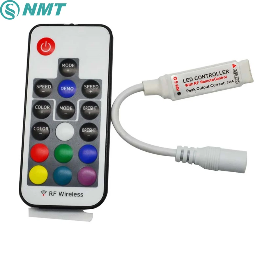 

15 шт. DC 12 В 24 в RGB Led Control ler Mini RF Wireless 3 канала 6A общий анод для управления SMD 5050 Светодиодная ленсветильник