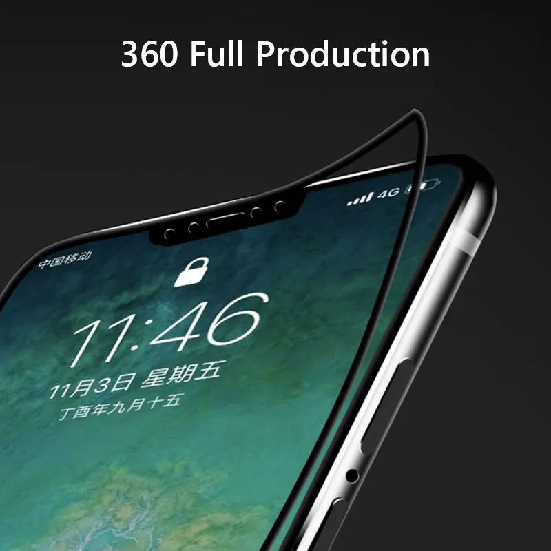 Стеклянный 3D чехол с полным покрытием для iPhone X 6 6S 7 8 из закаленного стекла XS XR MAX 6s