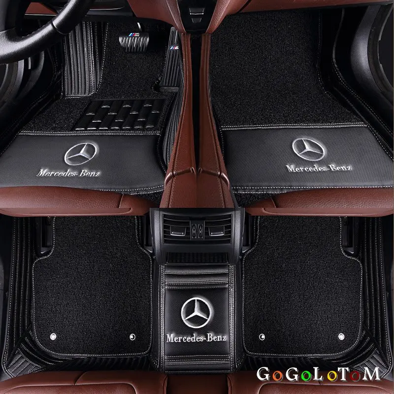 Double laye 1 Пользовательские автомобильные коврики для Mercedes Benz все модели E C GLA GLE GL CLA ML GLK CLS S R A B CLK SLK G GLS GLC vito viano - Название цвета: Double laye 1