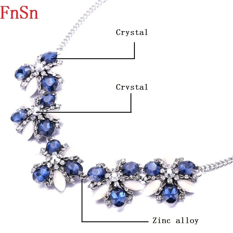 FnSn новинка 2017 Лидер продаж летнее ожерелье с хрустальными цветами трендовый