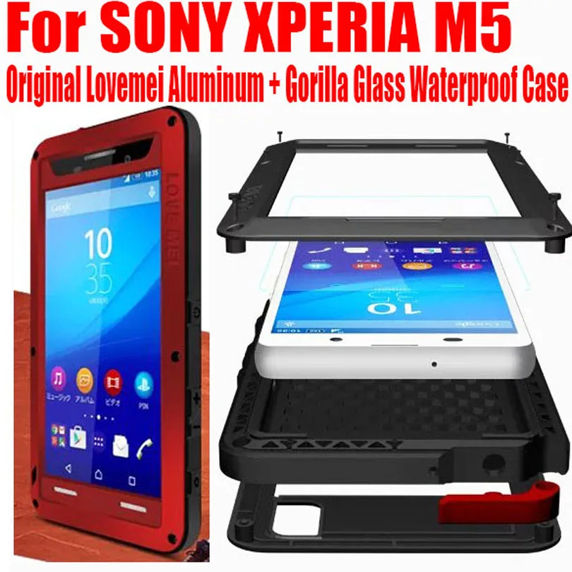 20 шт./лот для SONY M5Original Lovemei алюминий + гориллы стеклянный шок падение