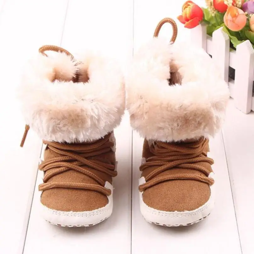 2017 г. милые зимние теплые ботинки для маленьких мальчиков и девочек мягкие