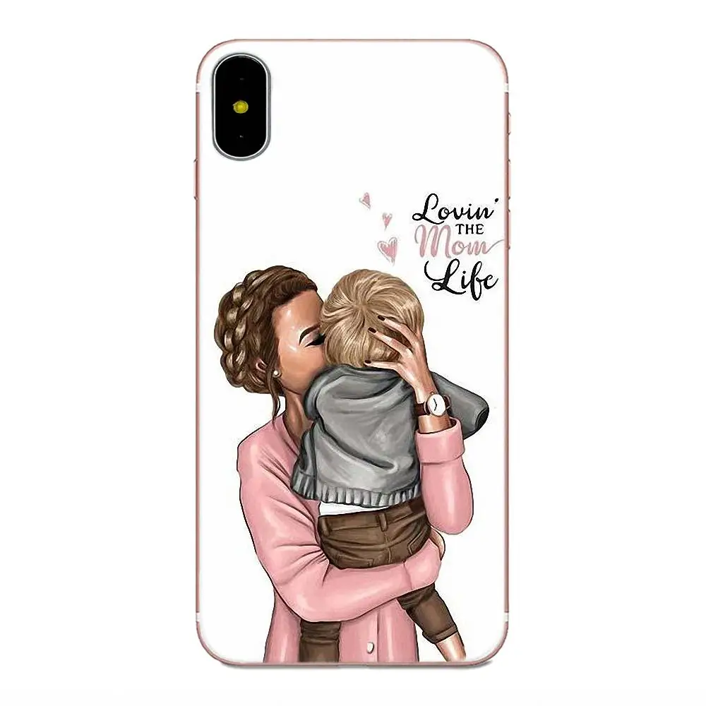 Горячая Мода для мамы и дочки мягкий TPU милый чехол Huawei Mate 7 8 9 10 20 P8 P9 P10 P20 P30 Lite Plus Pro