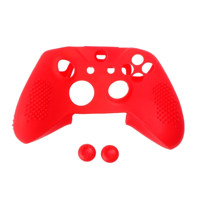 Красный Противоскользящий силиконовый чехол 2 крышки джойстика для Xbox One S Slim/X контроллер - Цвет: Красный