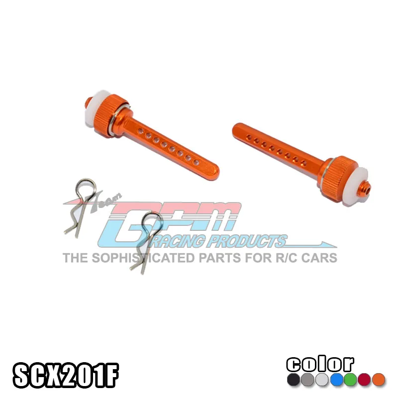 2 шт./компл. 1/10 осевой SCX10 RC автомобиль CNC MEGNETIC BODY POST FRONT SCX201F|Детали и аксессуары| |