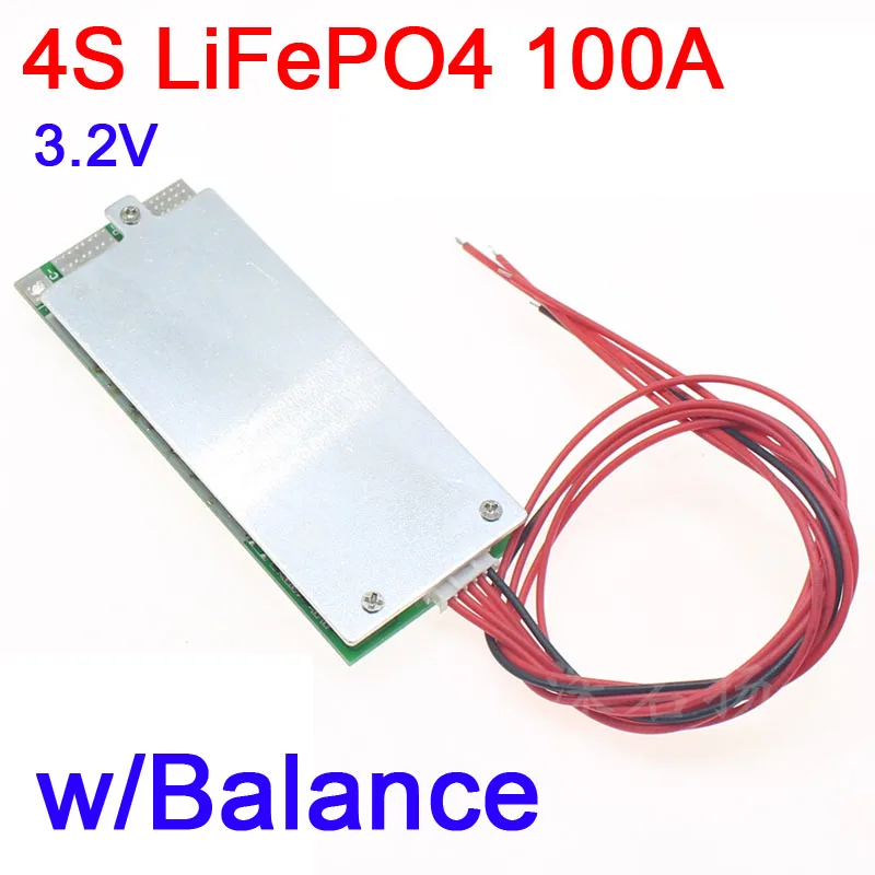 LiFePO4-inversor de batería de litio BMS, 100A, 12V, 3,2 V, UPS, almacenamiento de energía, 4S