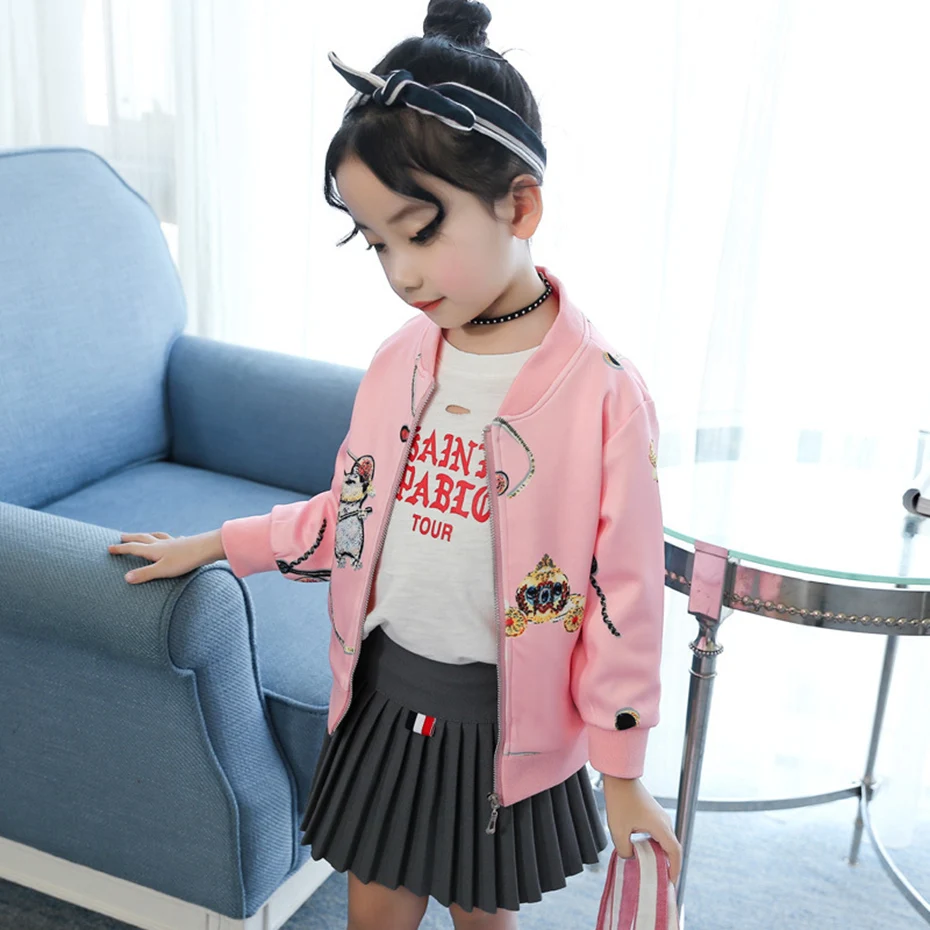 Big Girls Outerwear &amp Coats Spring Cartoon Upper Clothes For Long Sleeve Kids Jackets 6 8 10 12 Year | Детская одежда и обувь