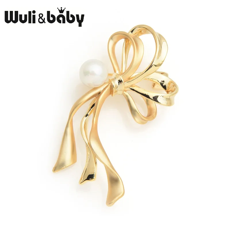 Женская Брошь с жемчугом Wuli &amp baby свадебная Банкетная брошь в форме цветка