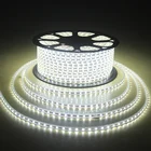 Laimaik AC 220 В светодиодная лента Водонепроницаемый IP67 LED Клейкие ленты 60ledsM 5050SMD rgb гибкая 5 м 10 М Строка Освещение с Мощность plug