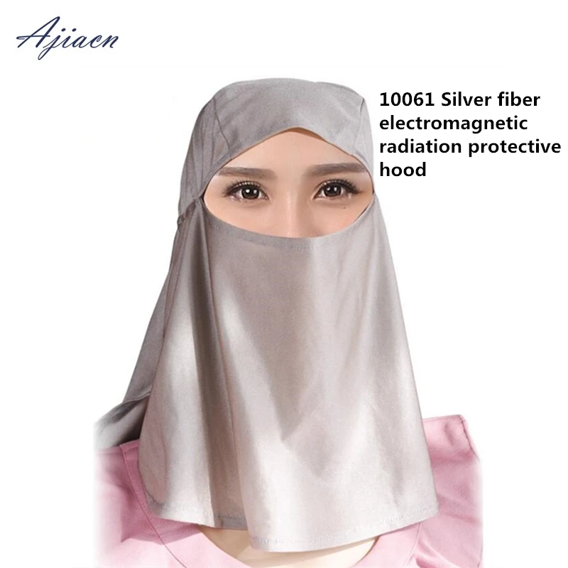 Manufacturers selling silver fiber bow electromagnetic radiation protection face mask cap quality unisex electromagnetic shield