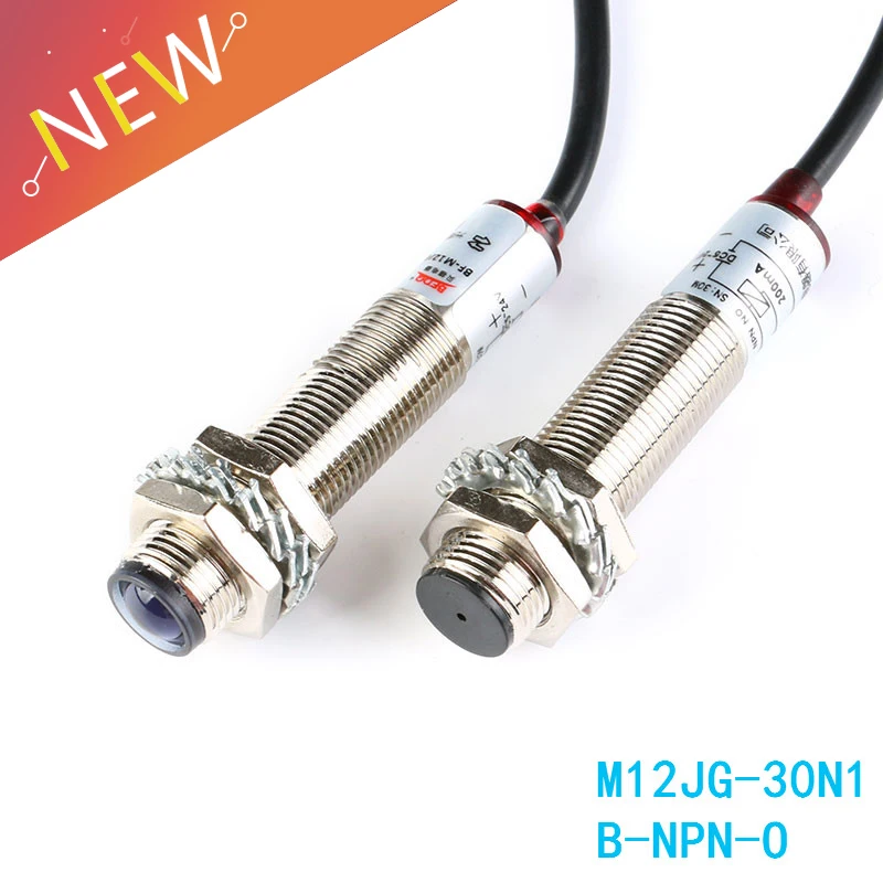 

1 Pair M12 Laser Photoelectric Switch NPN M12JG-30N1 Laser Sensor Switch Waterproof DC 20 meters Distance Normally Open B-NPN-O