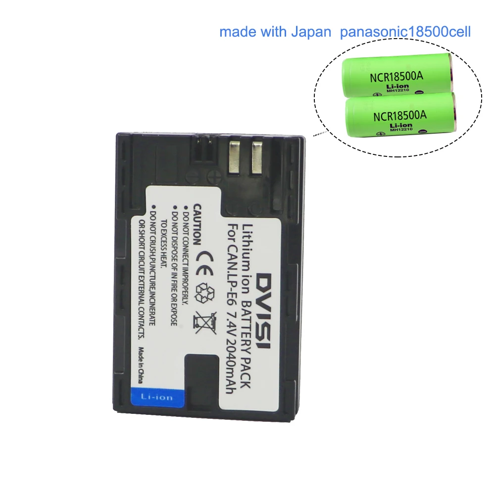 Full code 2040mAh LP E6 LPE6 батарея для камеры Panasonic ячеек + lcd двойной chager Canon 5D 5D2 5D3 7D