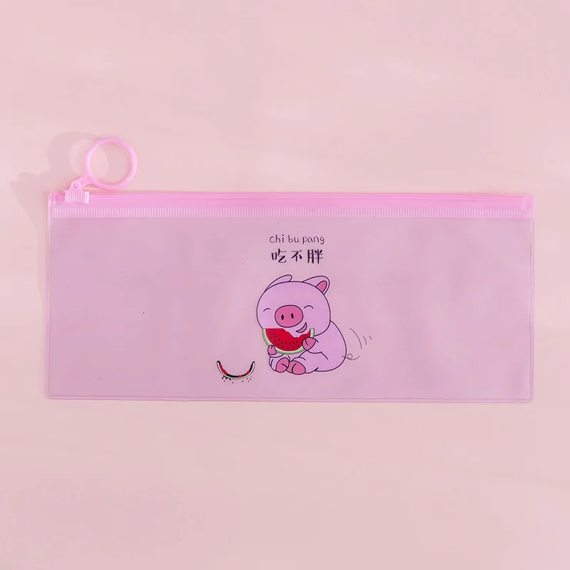 style 5 1 шт. Kawaii Розовая Свинья прозрачный водонепроницаемый мешок для документов на молнии школьные пеналы для карандашей милая девочка канцелярские принадлежности подарок - Цвет: style 5