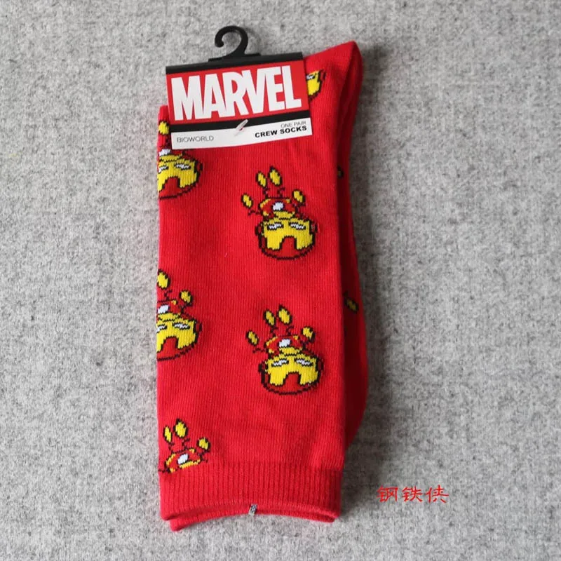 Герой комиксов Marvel General/носки с Бэтменом из мультфильма «Железный человек», «Капитан Америка», теплые Нескользящие Повседневные носки до колена с вышитым рисунком
