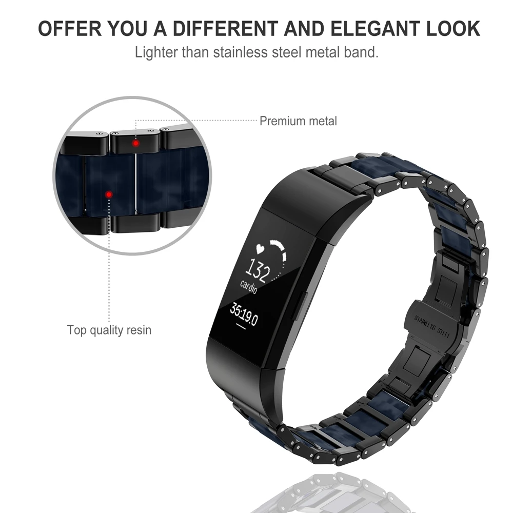 Металлические Ремешки для наручных часов Fitbit Charge 2 умные аксессуары звенья
