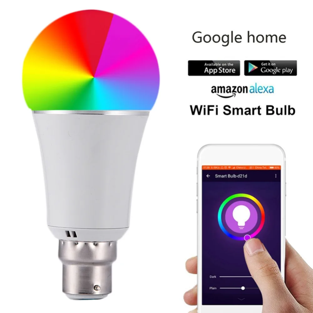 7 Вт E27/E26/B22/E14 умный дом Беспроводной Wi-Fi светодиодная rgb-лампа Поддержка Alexa Google Home
