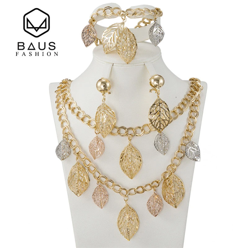 Новогодняя распродажа трехцветное ожерелье BAUS с листьями элегантное женское