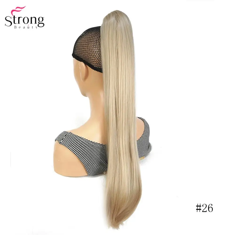 26 StrongBeauty коготь клип конский хвост длинные прямые шиньоны синтетические волосы для наращивания - Цвет: 26