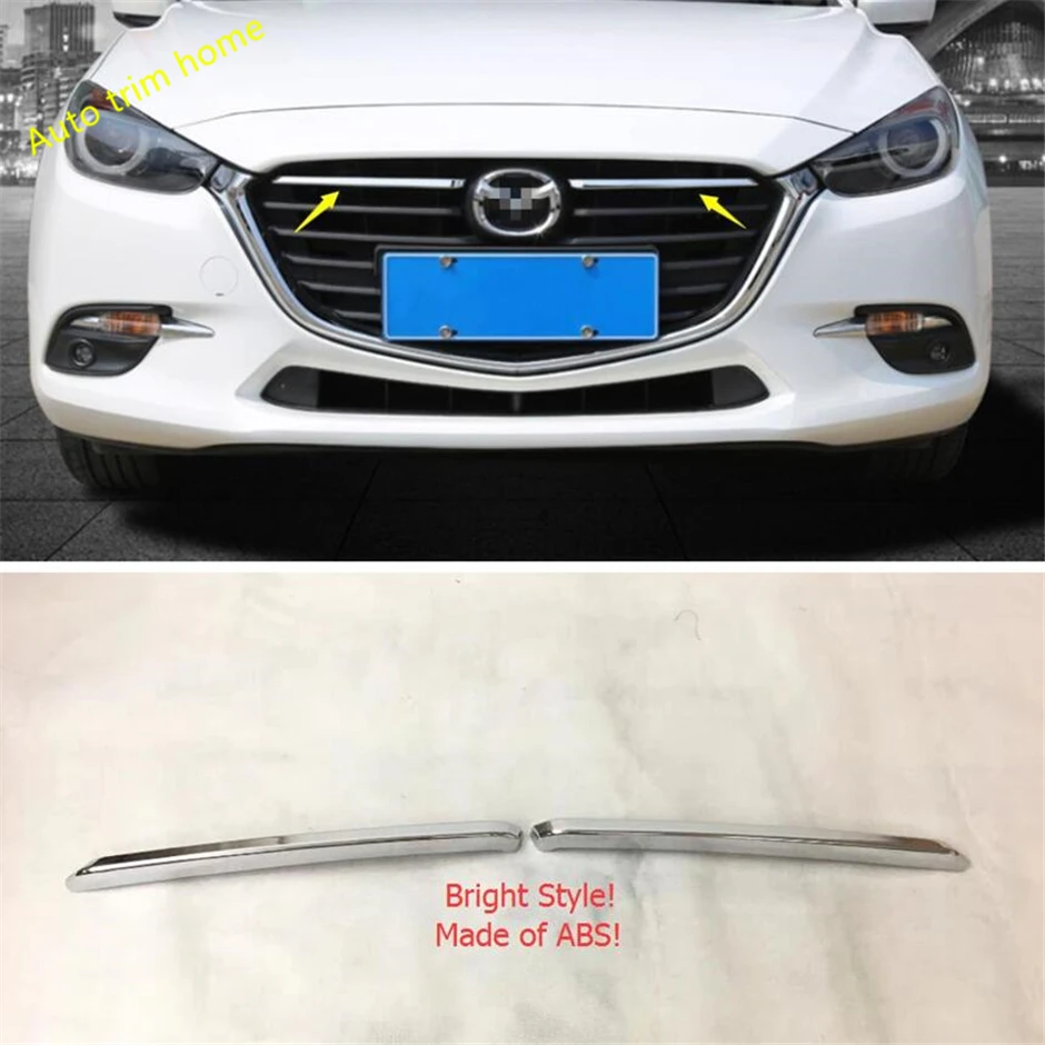 

Lapetus Chrome Front Racing Grille Grill Decor Stripes Cover Trim 2 Piece / Set Exterior Refit Kit Fit For Mazda 3 2017 2018 ABS