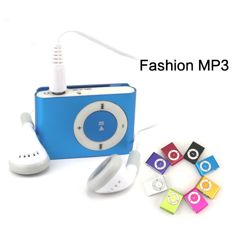 Спорт 3.5 мм Мини MP3 Плееры Micro USB Металл Клип Поддержка Tf-карты Слот Цифровой