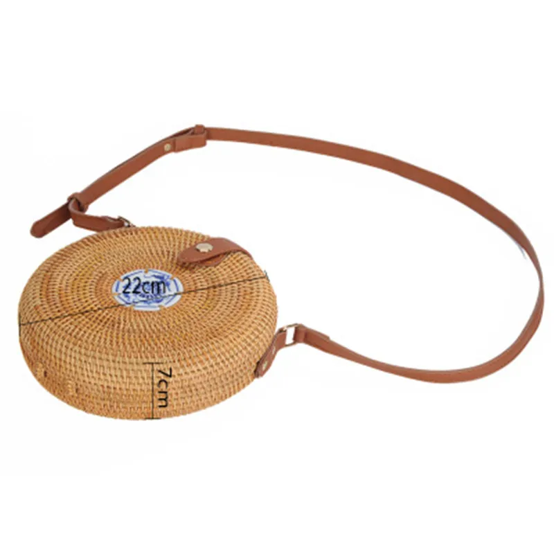 Бали остров ручная сумка Бабочка Ткань круглая пряжка соломенные плетеные сумки