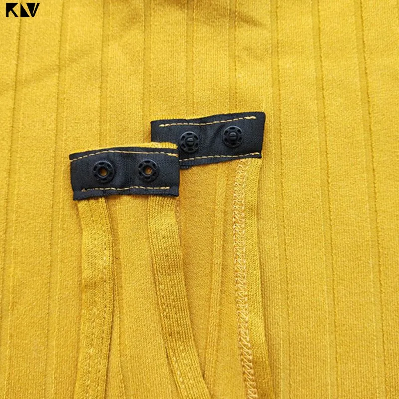 KLV сексуальный боди с глубоким вырезом и открытой спиной ребристый трикотажный