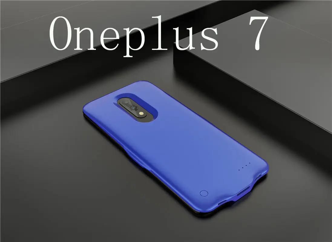 5000 мАч Oneplus 7 тонкий противоударный чехол для зарядного устройства для Oneplus 7 Pro Резервный блок питания чехол для зарядного устройства для Oneplus 7 Capa - Цвет: Oneplus7-Blue