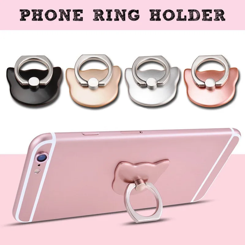 360 Degree Cat Ear Mobile Phone Finger Ring Holder Stand Mount Charging Support Universal Bracket for iPhone Xiaomi iPad Samsung |