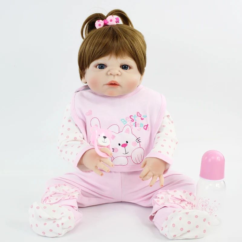 Полностью силиконовая Реалистичная кукла-реборн для девочек виниловая